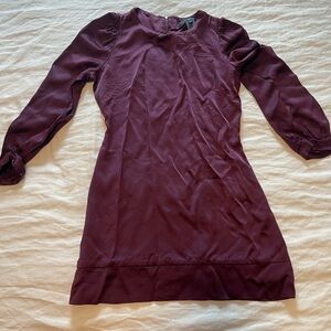 French Connection Purple Long Sleeve Sheath/Satin Dress